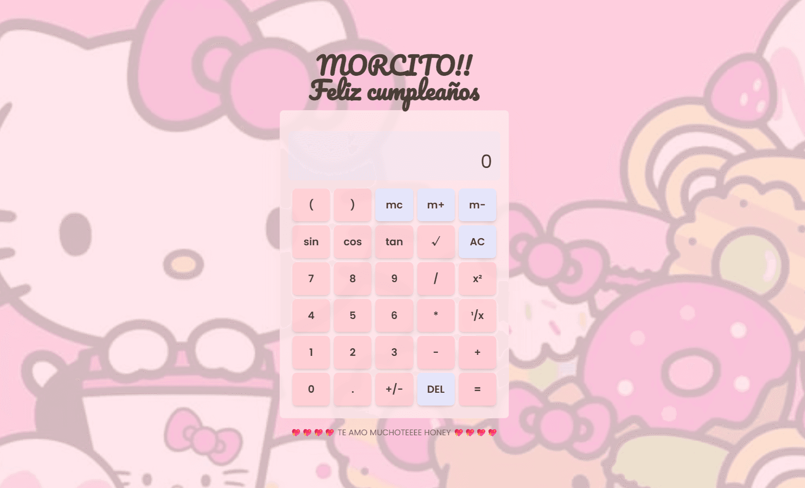 Captura de pantalla de Hello Kitty Calculator